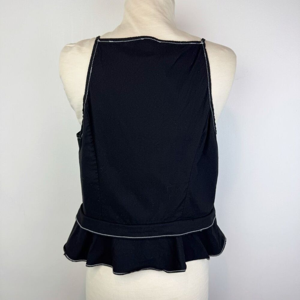 Maeve Tailored Square-Neck Peplum Top Medium minimalist structured - Picture 5 of 10